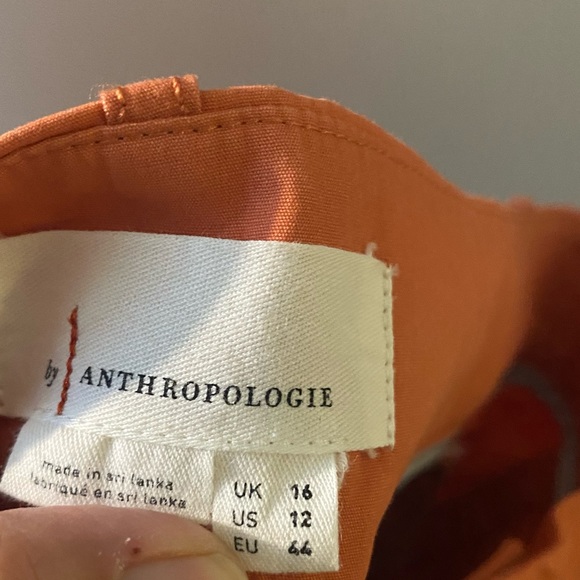 NWT Anthropologie | Burnt Orange Cropped Wide-Leg High Rise Trousers, 12 - Picture 9 of 11